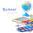 Photo: Colorful school supplies Colorful school supplies