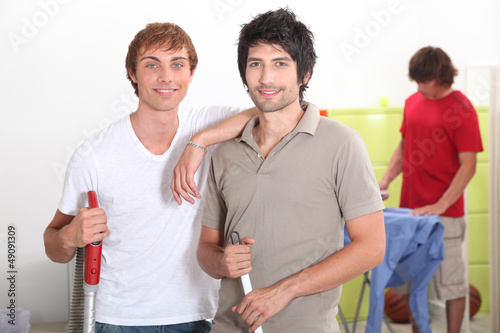 Photo: Boys sharing housework Boys sharing housework
