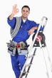Tradesman giving the a-ok sign