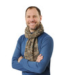 Photo: Romantic man in scarf isolated on the white background Romantic man in scarf isolated on the white background