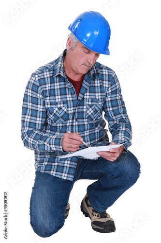 Photo: Foreman on white background Foreman on white background