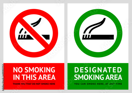 Vector: No smoking and Smoking area labels - Set 4 No smoking and Smoking area labels - Set 4