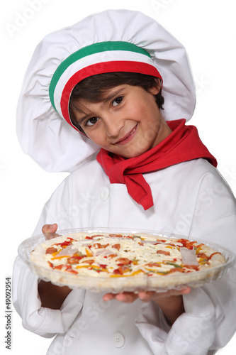Photo: Horizontal photo of child with pizza Horizontal photo of child with pizza
