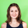 Beautiful Woman on Green Background
