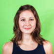 Beautiful Woman on Green Background