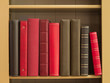 Books in a bookshelf