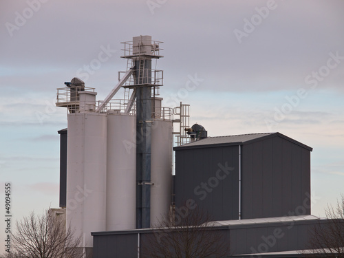 Photo: Grey factory building Grey factory building