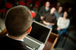 Talking at convention