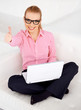 Photo: Girl and laptop Girl and laptop