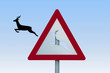 Wildwechsel - Sprung aus dem Schild