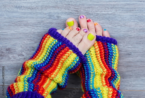Photo: Colorful female pedicure Colorful female pedicure