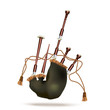 Scottish bagpipe. Isolated on white background