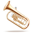 Classical Baritone horn / Euphonium tuba - Vector illustration