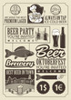 set of design elements on the subject of beer