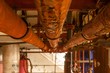 Rusty old pipe in industrial building