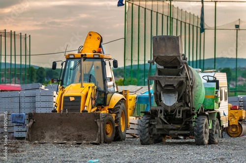 Photo: Construction machines with beautiful lights Construction machines with beautiful lights