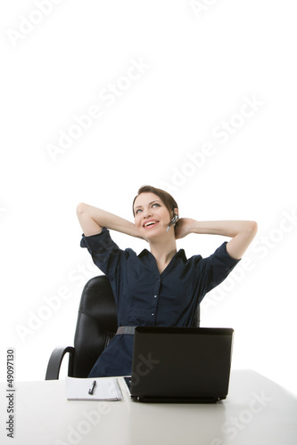 Photo: Woman Helpdesk Isolated Woman Helpdesk Isolated