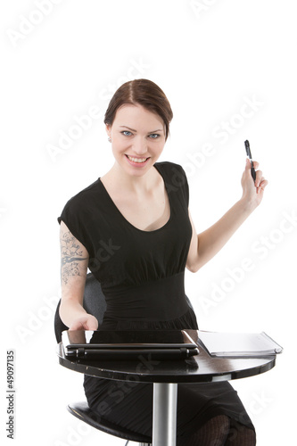 Photo: Woman Secretary Isolated Woman Secretary Isolated