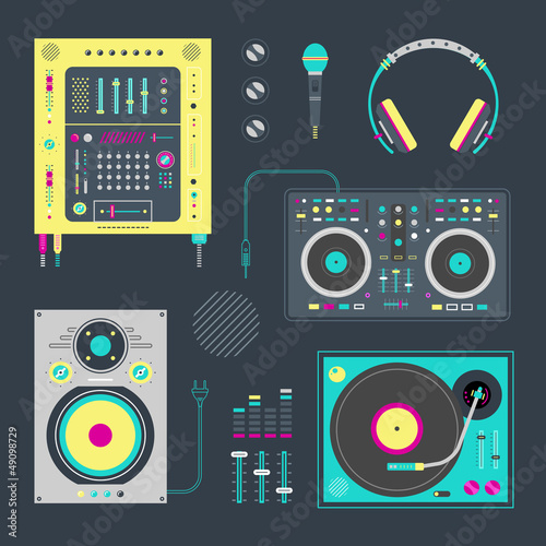 Vector: DJ icons DJ icons