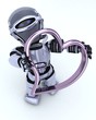Illustration: Robot with heart charm Robot with heart charm