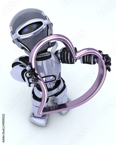 Illustration: Robot with heart charm Robot with heart charm
