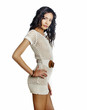 Beautiful woman weating knit dress