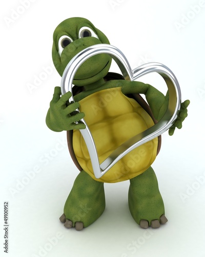 Illustration: tortoise with heart charm tortoise with heart charm