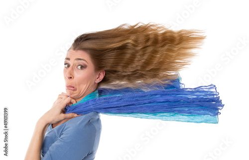 Photo: Frau isoliert - Stress & Hektik Frau isoliert - Stress & Hektik