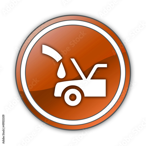 Illustration: Orange Glossy Button "Radiator Water / Vehicle Service" Orange Glossy Button "Radiator Water / Vehicle Service"