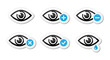 Eye sight icons set - vector