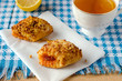 Shortbread cookies with apricot jam and nuts
