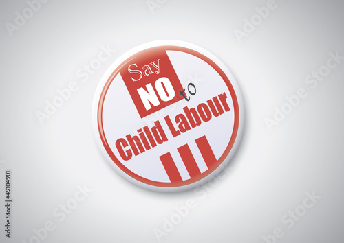 Vector: Say No To Child Labour - Button Badge Say No To Child Labour - Button Badge