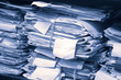 Foto: Paper documents stacked in archive Paper documents stacked in archive