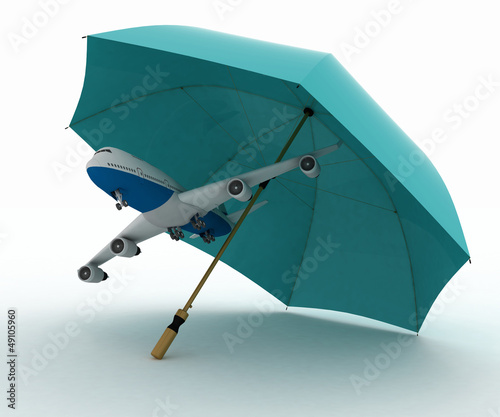 Illustration: conception of insurance on air flights conception of insurance on air flights