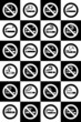 No smoking and Smoking area labels - Big set