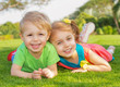 Brother and sister in the park