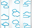 Banners with clouds frames