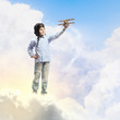 Little boy in pilot's hat