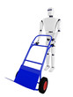 Foto: The robot and the blue pushcart The robot and the blue pushcart