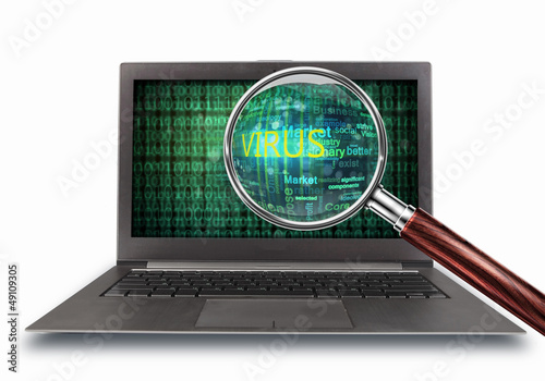 Illustration: a computer virus detection a computer virus detection
