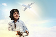Little boy in pilot's hat