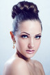 woman with beauty face and clean face skin , glamour makeup