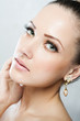  woman with beauty face and clean face skin , glamour makeup