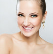 woman with beauty face and clean face skin , glamour makeup