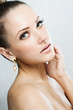  woman with beauty face and clean face skin , glamour makeup