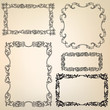Calligraphic retro frame set. Page decoration. Vintage Ornaments
