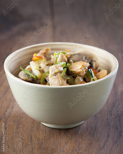 Photo: Wok with vegetables and chicken with soy sauce Wok with vegetables and chicken with soy sauce