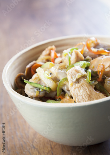 Photo: Wok with vegetables and chicken with soy sauce Wok with vegetables and chicken with soy sauce