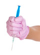 syringe in fist
