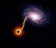 Illustration: Spiral galaxy and a black hole Spiral galaxy and a black hole
